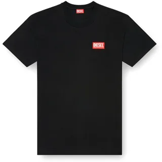 Diesel Herren T-Shirt - T-BOXT-LAB, Kurzarm, Rundhals, Baumwolle, Logo, einfarbig Schwarz S