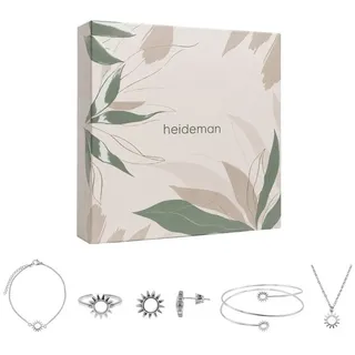 Heideman Schmuck-Adventskalender Summerbox Lissabon silberfarben, Schmuckset mehrteilig Schmuck für Frauen - 5 Schmuckstücke silberfarben