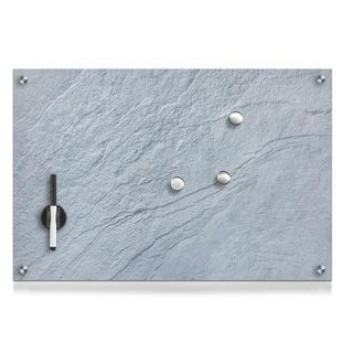 Zeller Glas-Magnettafel 11669, Memoboard Schiefer, 40 x 60 cm, grau