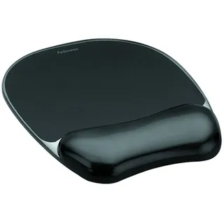 Fellowes Mauspad mit Handgelenkauflage Crystals - Mauspad mit Gelkissen - ergonomisches Mauspad - Gaming Mousepad - Handballenauflage - Farbe: schwarz