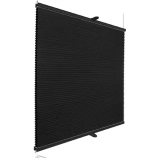 RENA Wabenplissee - Rollos für Fenster ohne Bohren - 110 x 120 cm - Verdunkelung zu 100% und Thermo Sonnenschutz - Plissee für Schlafzimmer und Büro - Schwarz - Anthrazitmechanismus