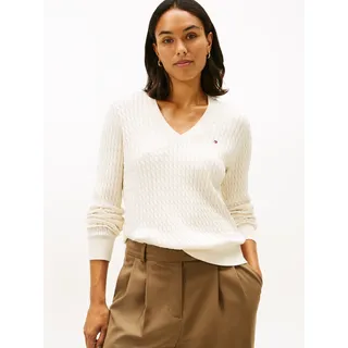 Tommy Hilfiger CO Cable V-NK LS SWT Beige 42