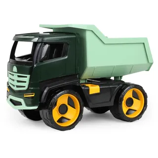 Lena - Starke Riesen GIGA Truck Muldenkipper Titan, Kipplaster ca. 51 cm, großes Baustellen Spielfahrzeug für Kinder ab 3 Jahre, Stabiler Kipper LKW, mit Mulde zum Kippen, 2149, Grün