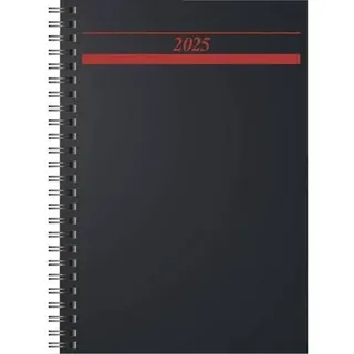 Buchkalender Timing 1 A5 1 Tag/Seite Kunststoff schwarz 2025