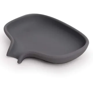 Bosign Soft Seifenschale mit Ablauf - Graphitgrau - Rutschfestes Silikon - Weich und Bruchfest - 100% Recycelbar