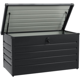 Juskys Metall Aufbewahrungsbox Limani 380 Liter - Outdoor Box - wasserdicht, abschließbar - Gartenbox, Auflagenbox, Kissenbox für Garten Anthrazit