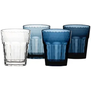 Bo-Camp Camping Gläser 4er Set Mix&Match Reise Trinkglas Wasser Wein Glas 200 ml blau