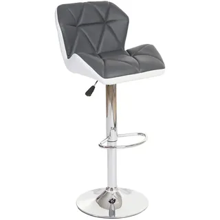 Mendler 2er-Set Barhocker höhenverstellbar Kunstleder  grau