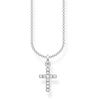 Thomas Sabo Kette mit Anhänger Kreuz pavé Silber