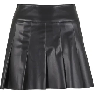URBAN CLASSICS Synthetic Leather Pleated Midirock Black XL