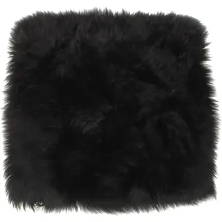 Macosa Home Fellteppich Dekofell eckig Stuhlkissen 35 cm echtes Lammfell Dekofell Sitzplaid, quadratisch, Echtes Lammfell Sitzkissen Dekofell schwarz