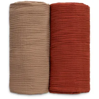 GLLQUEN BABY Pucktücher neugeborenen 2 Stück, Musselin-Baumwolle kinderdecke,95x100cm kuscheldecke für Kinder,Kleinkinder, Kinderbett,Kinderwagen,Junge oder Mädchen babydecke(Dawn)