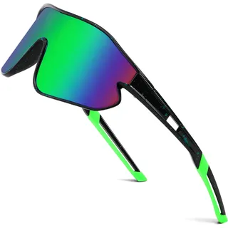 FEISEDY Jugendliche Kinder Sportbrille 7-16 Jahre Fahrradbrille B4154 | Baseball Brille, Sport Sonnenbrille Vespiegelt, UV400 Schutz für Jungen Mädchen - Einheitsgröße