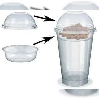 VEPATIM 100x Feinkostbecher für Salat Müsli Joghurt mit Einsatz + Deckel 500 ml