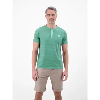 T-Shirt LERROS "T-Shirt in Fineliner-Optik, Rundhalsausschnitt", Herren, Gr. L, grün (mint water), 100% Baumwolle, Rundhals, Shirts T-Shirt