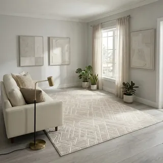 Sehrazat Moda 1320 Kurzflorteppich 80 x 150 cm Beige
