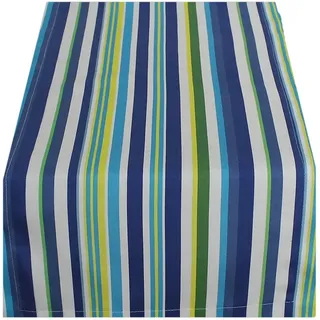 Tischläufer HOSSNER - HOMECOLLECTION "Patras" Tischdecken Gr. B/L: 50 cm x 150 cm, 1 St., bunt (weiß, türkis, grün, blau) Gartentischdecken