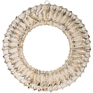 Home Styling Collection Aussendeko-Beleuchtung, Gold, Metall, Rund, 8x38x38 cm, Dekoration, Weihnachtsdekoration