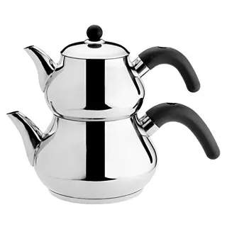 Türkischer Teekocher Tee Koch Set 3 Liter Caydanlik Teekanne Edelstahl 18/10