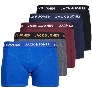 Jack & Jones Herren Boxershort JACBLACK FRIDAY TRUNKS 5er Pack Schwarz Blau Blazer - Grau Blau - Dgm - Surf The Web Normaler Bund S