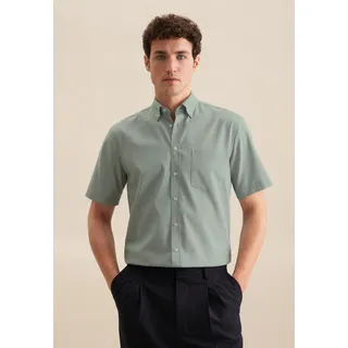 Seidensticker Businesshemd Regular Regular 1/2 Button-Down-Kragen Struktur grün L (41)