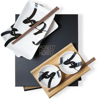 Moritz & Moritz Sushi Geschirr Set 8-tlg. für 2 Personen Schwarz