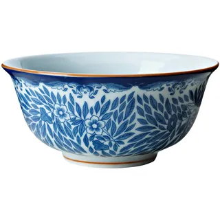Rörstrand Schüssel aus der Ostindia Floris Kollektion, aus Porzellan hergestellt, in der Farbe: weiß/blau, spülmaschinenfest, Fassungsvermögen: 50 cl, Höhe: 60mm, 1012346