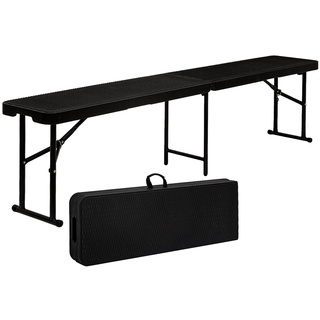 Wetterfeste Bierbank - Klappbar 184x30x43 - Rattan Look Kunststoff Bank Sitzbank