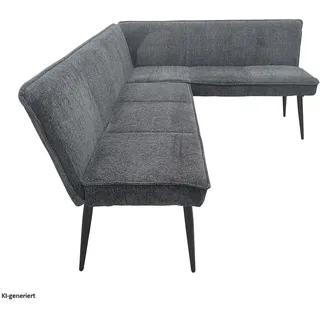 Hti-Living Eckbank 195 x 154 cm Anthrazit Mesilla kurzer Schenkel rechts