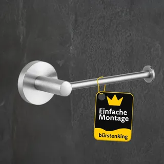 Bürstenking Toilettenpapierhalter, WC Papier Halterung mit Wandmontage, robuster & rostfreier gebürsteter Edelstahl Klopapierhalter, einfache Installation, Teil der Serie 190