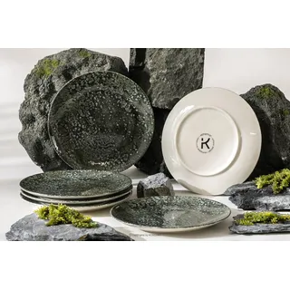konsimo. Frühstücksteller für 6 Personen - 6er Set Kuchenteller - Dessertteller aus Hartporzellan - Mercuro Kollektion - Modern und Elegantes 20 cm Teller - Hergestellt in der EU - Grau