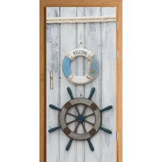 HUBDECO Türwandbild - Selbstklebende Türaufkleber - Wandbilder Aufkleber - Fantasi, Kunst, Leinwand Tapete - Türaufkleber - für Türen, Möbel, Schränke, Spiegel - 88x200cm - Maritime Türen