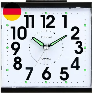 Tinload Analog Seniorenwecker Mit Nachtlicht, 4.7 Zoll Großes Zifferblatt, Tisch