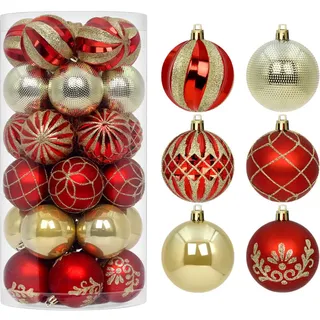 Starrylights Weihnachtskugel-set, Rot Und Gold - Elegante Weihnachtsdekoration