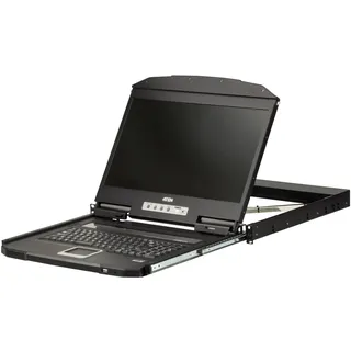 ATEN CL3700NW DE Kurze Tiefe Single Rail 18,5"-LCD Konsole USB HDMI), DE-Layout