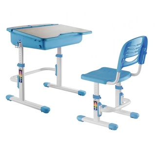 Kinderschreibtisch mit Schreibtischstuhl - ergonomisch höhenverstellbar - Zeichentisch - Schulbank
