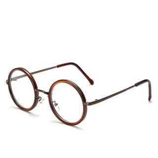 ETETGVG Retro Runde Brillen Rahmen Frauen Klare Linse Brillen Rahmen Männer Vintage Transparente Brille - Einheitsgröße