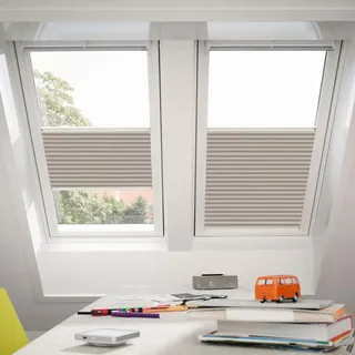 VELUX Orignal Plissee/Faltstore FHL MK08 1259S / Bedienart : Manuell/Farbe : Uni Sand/Fenstergröße : MK08 / Fenstertypen : GGU, GGL, GPU, GPL, GTU, GTL, GXU, GXL_16593