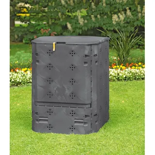 Juwel Komposter 600 Anthrazitgrau (Nutzinhalt 600 l, für Garten- / Küchenabfälle, Gartenkomposter mit Befüllklappe mit Windsicherung, UV- /witterungsbeständig, Limited Edition) 20166