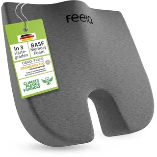 feela Sitzkissen Orthopädisches Keilkissen – fördert aufrechtes & gesundes Sitzen, Ideal fürs Büro & Homeoffice – entlastet Rücken & verbessert Haltung grau