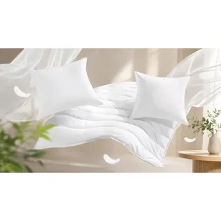 MB Warenhandel24 Bettdecken Set 135x200 + 80x80 cm – Mikrofaser Inlett, 60°C waschbar & Allergiker geeignet – Premium Steppdecke & Kopfkissen, Öko-Tex, Made in EU, atmungsaktiv & pflegeleicht