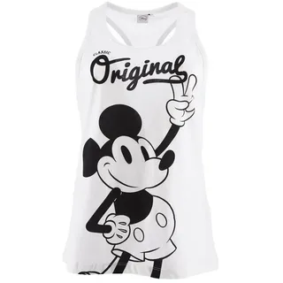 Disney Mickey Mouse Muskelshirt Damen Top Shirt ärmellos weiß