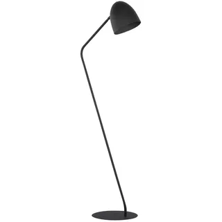 Stehlampe in Schwarz Metall Schirm H:146cm Wohnzimmer Büro Sofa Lampe SARE