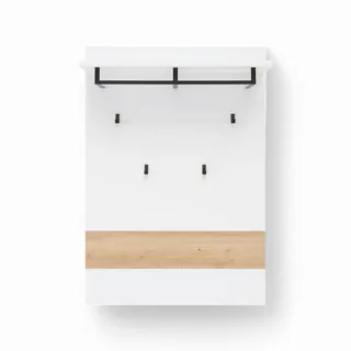 Stella Trading Garderobenpaneel Memphis 80 x 118 x 30 cm Weiß, Eiche