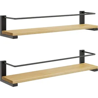 FOUORTUNATE-BEE Gewürzregal 2 Stück Gewürzregal Wand für Küche, Gewürzhalter Hängend holz, Gewürz Organizer für Schranktür, Gewürzregale Hängend, Gewürzregal Aufbewahrung 2-tlg.