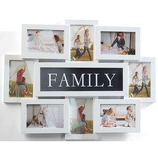 Kobolo Bilderrahmen Collage Bilderhalter FAMILY weiß für Format 10x15cm, für 8 Bilder (1 Stück) weiß