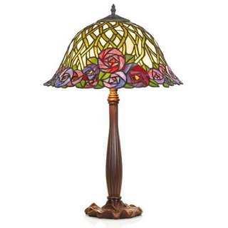 Casa Padrino Tischleuchte Tiffany Tischleuchte Hockerleuchte Durchmesser 40 cm - Leuchte Lampe