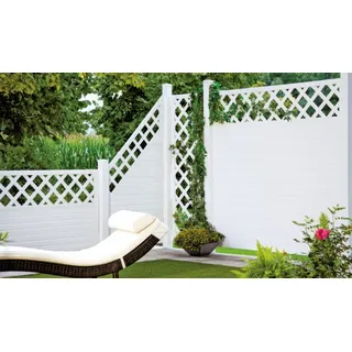 Kunststoff München Rankgitter 60 x 180 cm – Rankhilfe aus Kunststoff, Weiß – elegantes Spalier – Rankzaun für Garten & Terrasse