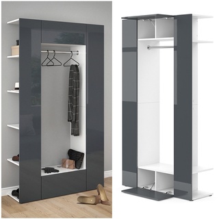 Vicco Dielenschrank Mats weiß anthrazit Flurgarderobe Garderobe Kleiderschrank