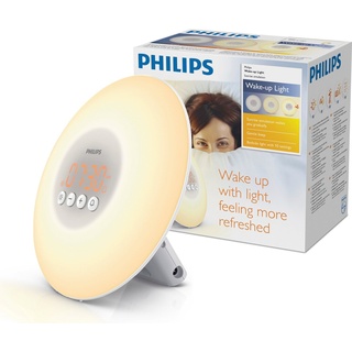Philips Tageslichtwecker Wake-up Light HF3500/01 mit 10 Helligkeitseinstellungen und Schlummerfunktion weiß